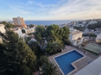 Aussicht auf den Gemeinschaftspool - RESERVIERT!!! Charmante Wohnung mit Gemeinschaftspool und Hafenblick in Sant Agustí, Mallorca